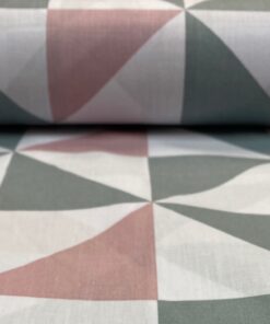 Ύφασμα βαμβακερό ρόμβος, χρώμα γκρί/σάπιο μήλο,φ. 260εκ - HBI662338