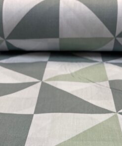 Ύφασμα βαμβακερό ρόμβος, χρώμα γκρί/πράσινο,φ. 260εκ - HBI353863