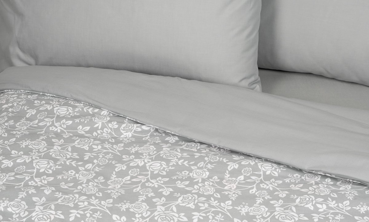 Σετ παπλωματοθήκη υπέρδιπλη Fiore Gray - HBI557991