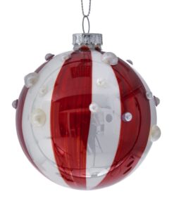 ΛΕΥΚΗ ΚΟΚΚΙΝΗ ΡΙΓΕ ΓΥΑΛΙΝΗ ΜΠΑΛΛΑ ΣΕΤ/6 ΜΕ ΠΕΡΛΕΣ - 75166