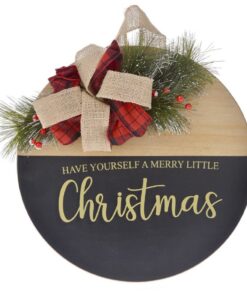 ΞΥΛΙΝΗ ΣΤΡΟΓΓΥΛΗ ΠΙΝΑΚΙΔΑ ΠΟΡΤΑΣ CHRISTMAS - 75868