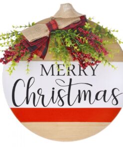 ΞΥΛΙΝΗ ΣΤΡΟΓΓΥΛΗ ΠΙΝΑΚΙΔΑ ΠΟΡΤΑΣ CHRISTMAS - 75867