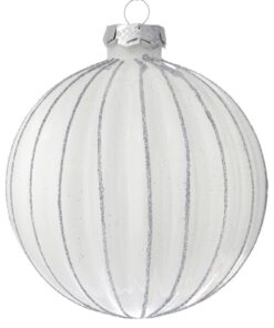 ΛΕΥΚΗ ΓΥΑΛΙΝΗ ΜΠΑΛΑ ΜΕ ΑΣΗΜΙ ΓΡΑΜΜΕΣ ΣΕΤ/4 - 78842