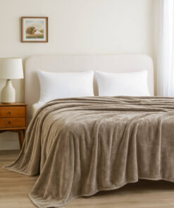 Κουβέρτα βελουτέ υπέρδιπλη Beige - Astron Italy