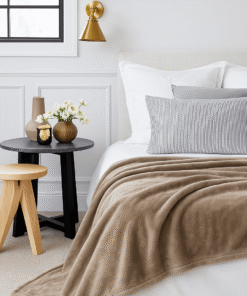 Alternative view of Κουβέρτα βελουτέ υπέρδιπλη Beige - Astron Italy