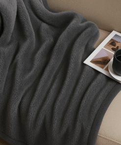 Alternative view of Κουβέρτα βελουτέ υπέρδιπλη Grey - Astron Italy