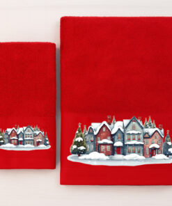 Χριστουγεννιάτικες Πετσέτες (Σετ 2 τεμ.) Christmas Houses - Astron Italy